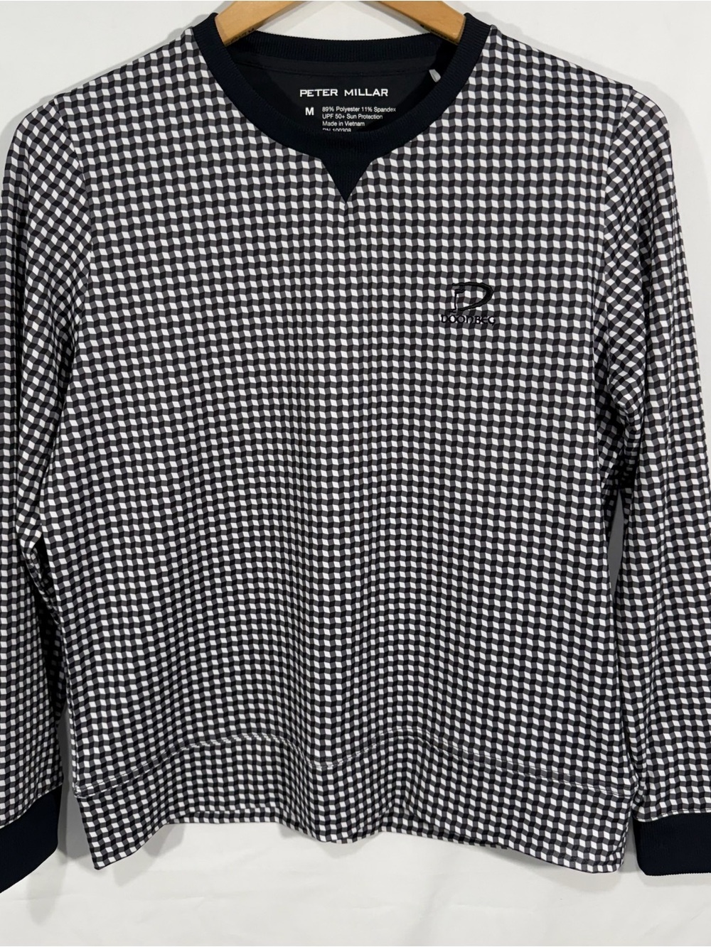 Peter Millar women’s Black and White Gingham Crewneck Sweater